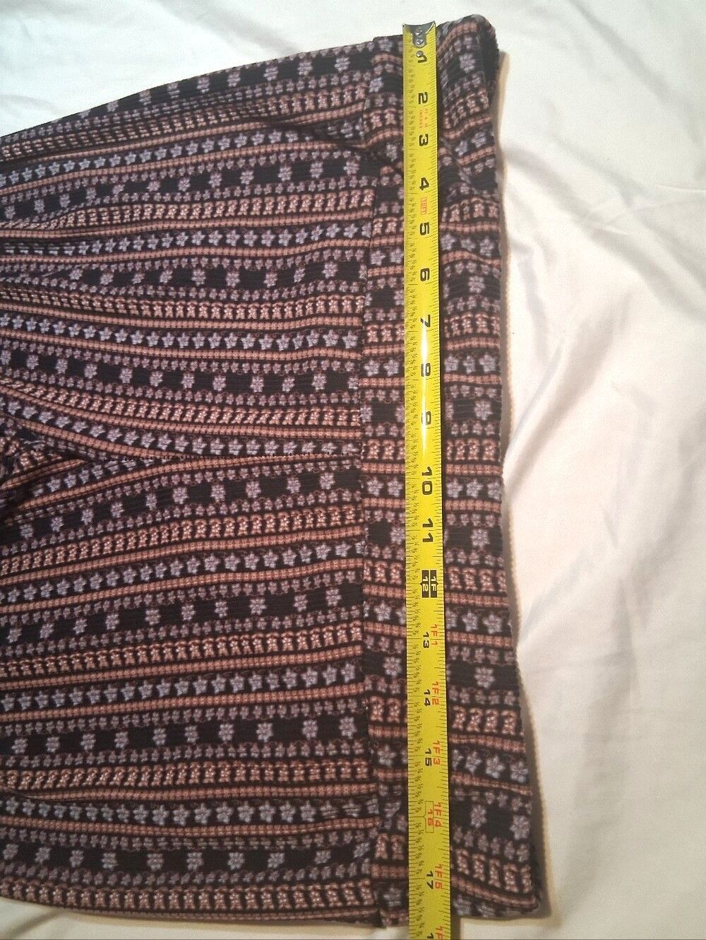 High Rise Pants Flare Wide Leg Boho Floral Print Geometric Patterned Lounge XXL - Picture 7 of 13